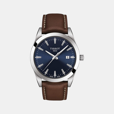 Gentleman Men Analog Leather Watch T1274101604100