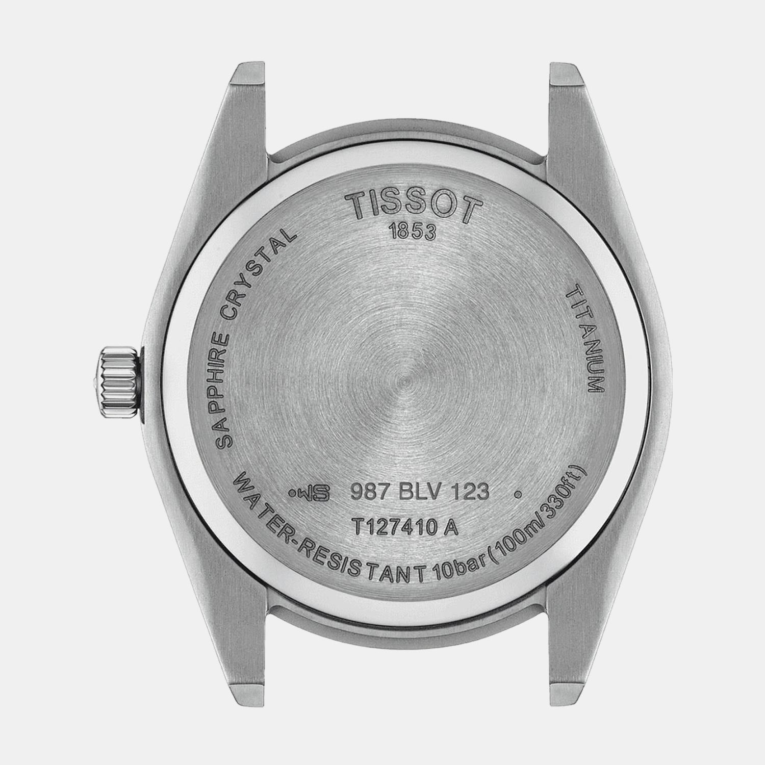 Gentleman Men Quartz Grey Dial Analog Titanium Watch T1274104408100