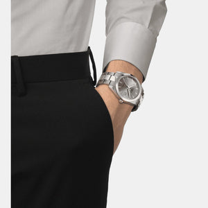 Gentleman Men Quartz Grey Dial Analog Titanium Watch T1274104408100