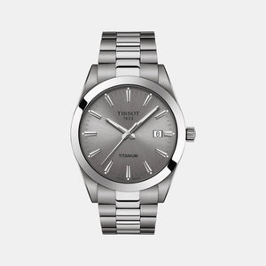 Gentleman Men Quartz Grey Dial Analog Titanium Watch T1274104408100