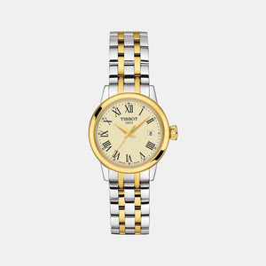 Classic Dream Women Quartz Ivory Dial Analog Stainless Steel Watch T1292102226300
