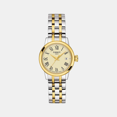 Classic Dream Women Quartz Ivory Dial Analog Stainless Steel Watch T1292102226300
