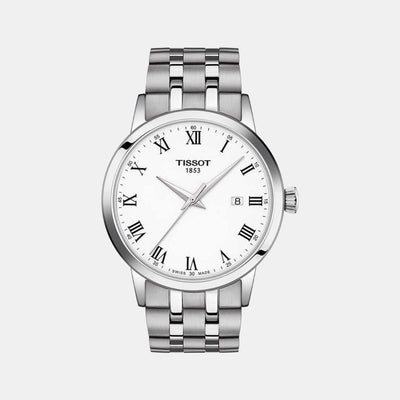 Classic Dream Men Quartz White Dial Analog Stainless Steel Watch T1294101101300