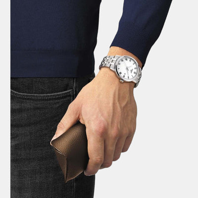 Classic Dream Men Quartz White Dial Analog Stainless Steel Watch T1294101101300
