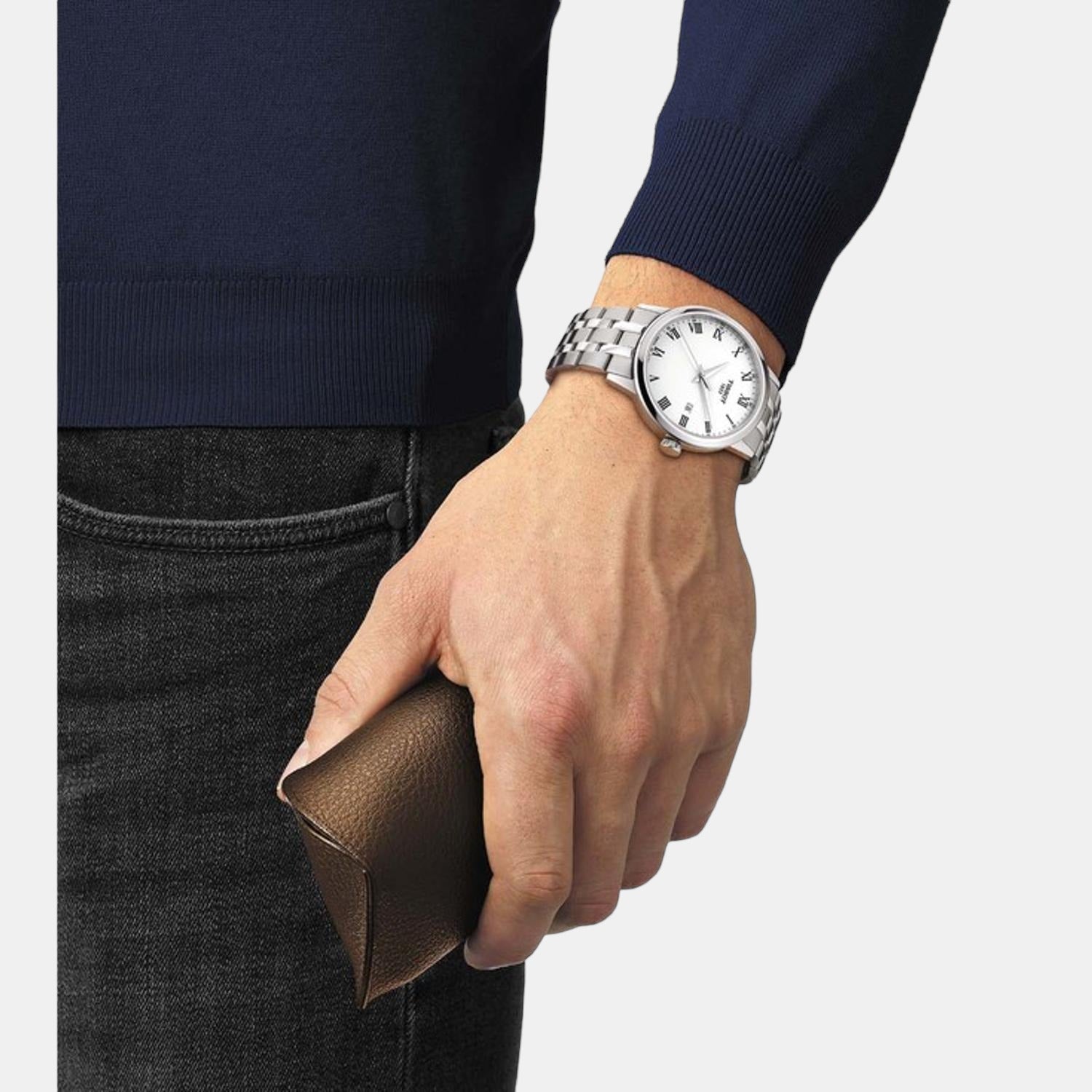 Classic Dream Men Quartz White Dial Analog Stainless Steel Watch T1294101101300