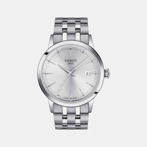 Classic Dream Men Quartz Silver Dial Analog Stainless Steel Watch T1294101103100