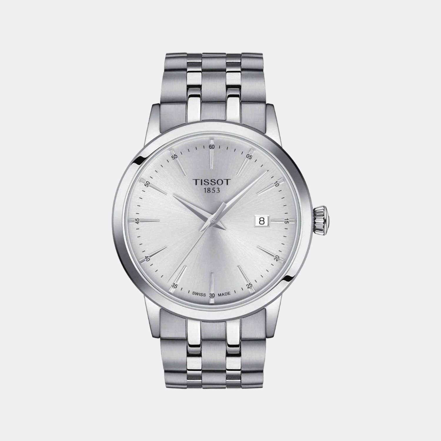 Classic Dream Men Quartz Silver Dial Analog Stainless Steel Watch T1294101103100