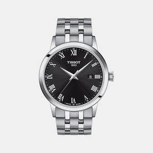Classic Dream Men Quartz Black Dial Analog Stainless Steel Watch T1294101105300