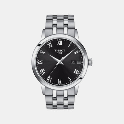 Classic Dream Men Quartz Black Dial Analog Stainless Steel Watch T1294101105300