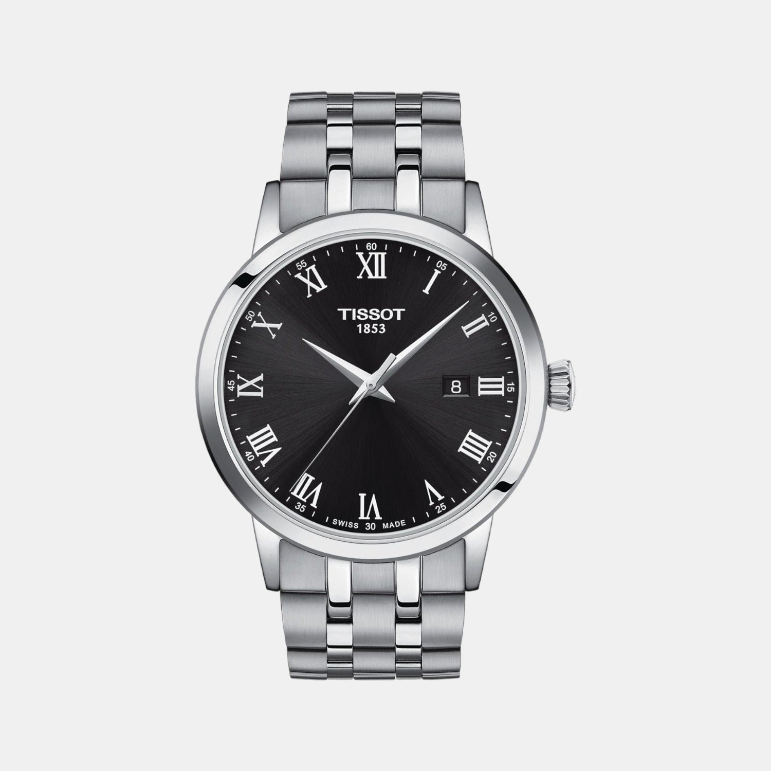 Classic Dream Men Quartz Black Dial Analog Stainless Steel Watch T1294101105300