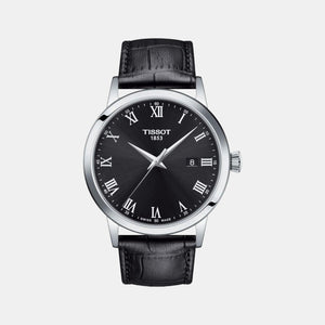 Classic Dream Men Quartz Black Dial Analog Leather Watch T1294101605300