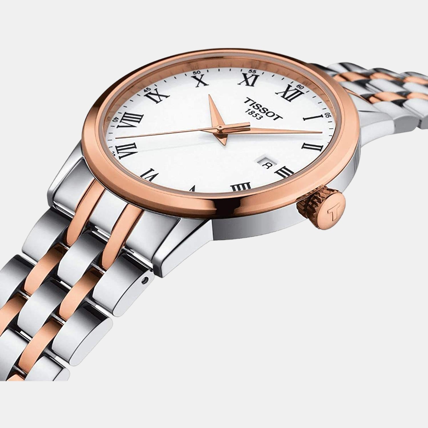 Classic Dream Men Quartz White Dial Analog Stainless Steel Watch T1294102201300