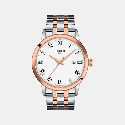 Classic Dream Men Quartz White Dial Analog Stainless Steel Watch T1294102201300