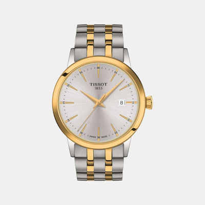Classic Dream Men Quartz Silver Dial Analog Stainless Steel Watch T1294102203100