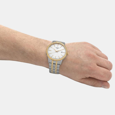 Classic Dream Men Quartz Silver Dial Analog Stainless Steel Watch T1294102203100