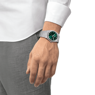 Tissot T-Classic Prx Green Dial Men 40mm T1374101109100