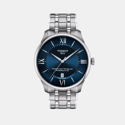 Chemin Des Tourelles Men Automatic Blue Dial Analog Stainless Steel Watch T1394071104800