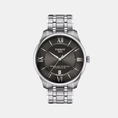 Chemin Des Tourelles Men Automatic Gunmetal Dial Analog Stainless Steel Watch T1394071106800