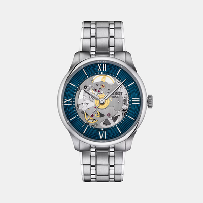 Chemin Des Tourelles Unisex Automatic Blue Dial Analog Stainless Steel Watch T1398361104800