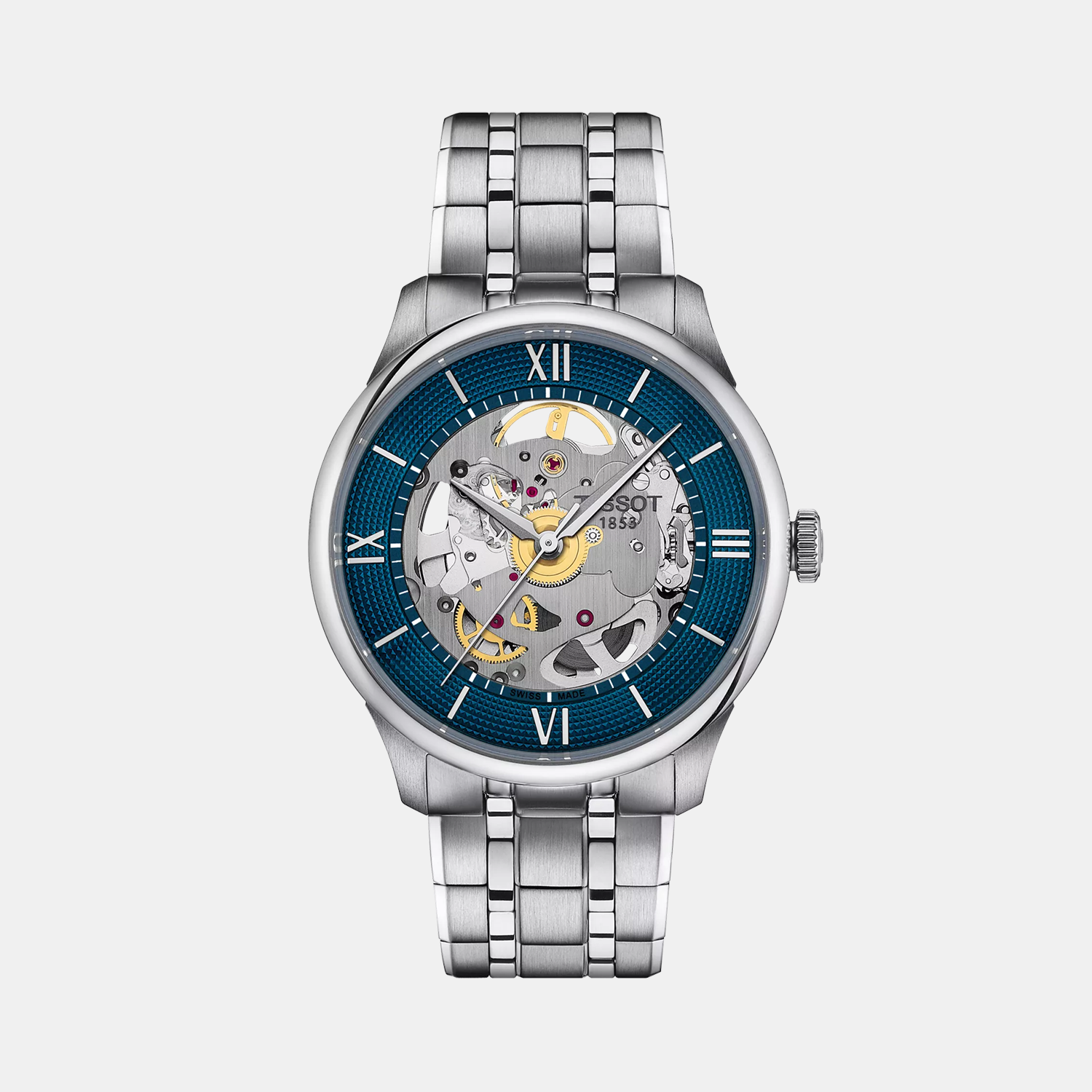 Chemin Des Tourelles Unisex Automatic Blue Dial Analog Stainless Steel Watch T1398361104800