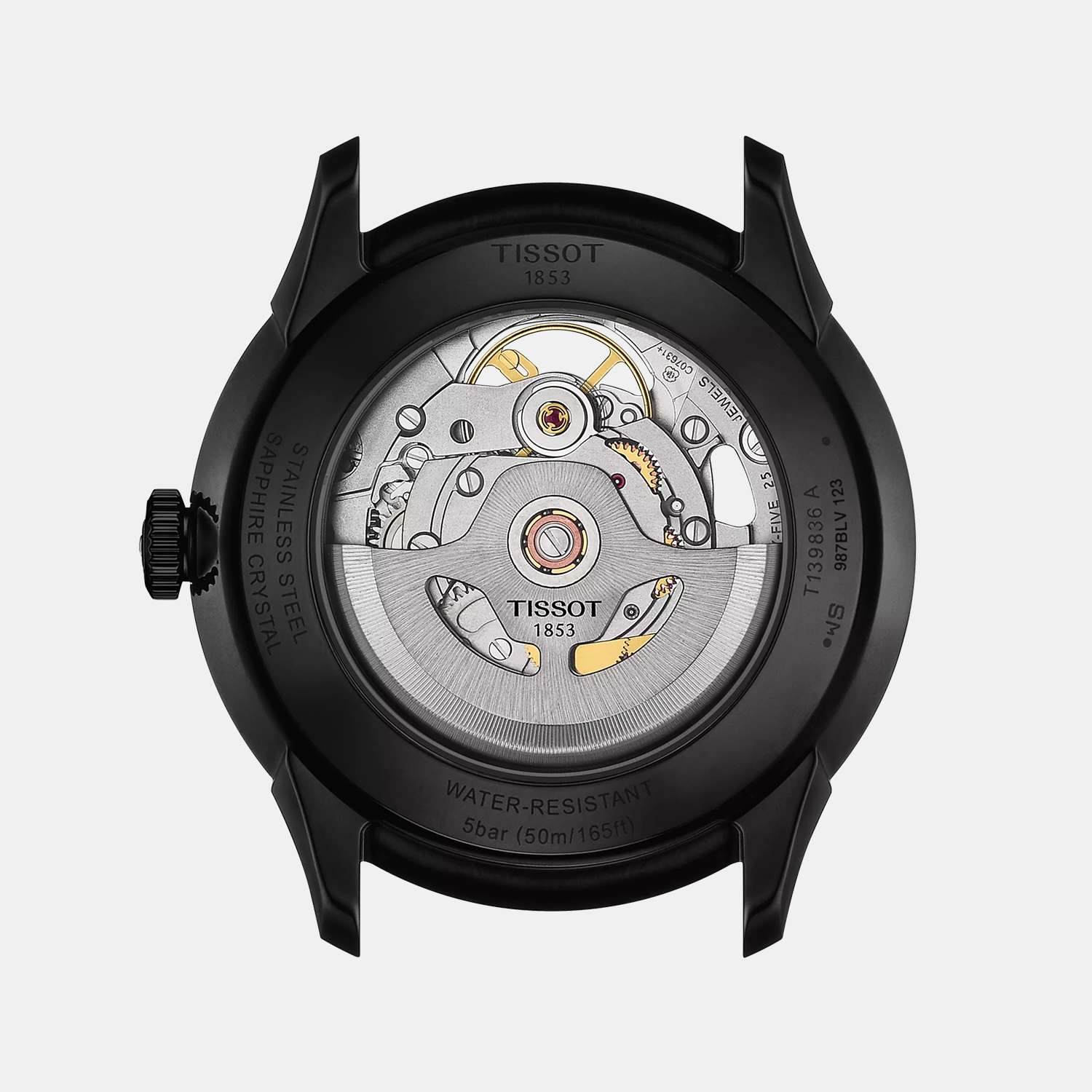 Chemin Des Tourelles Skeleton Unisex Automatic Gunmetal Dial Analog Leather Watch T1398363644100