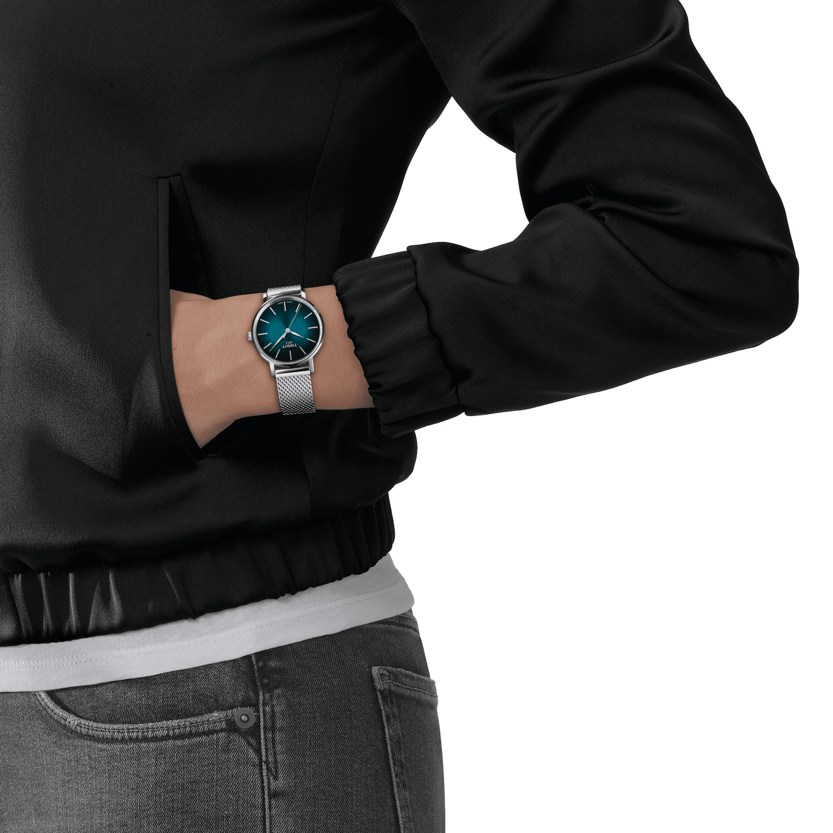 Tissot T-Classic Black & Green Dial Women 34mm