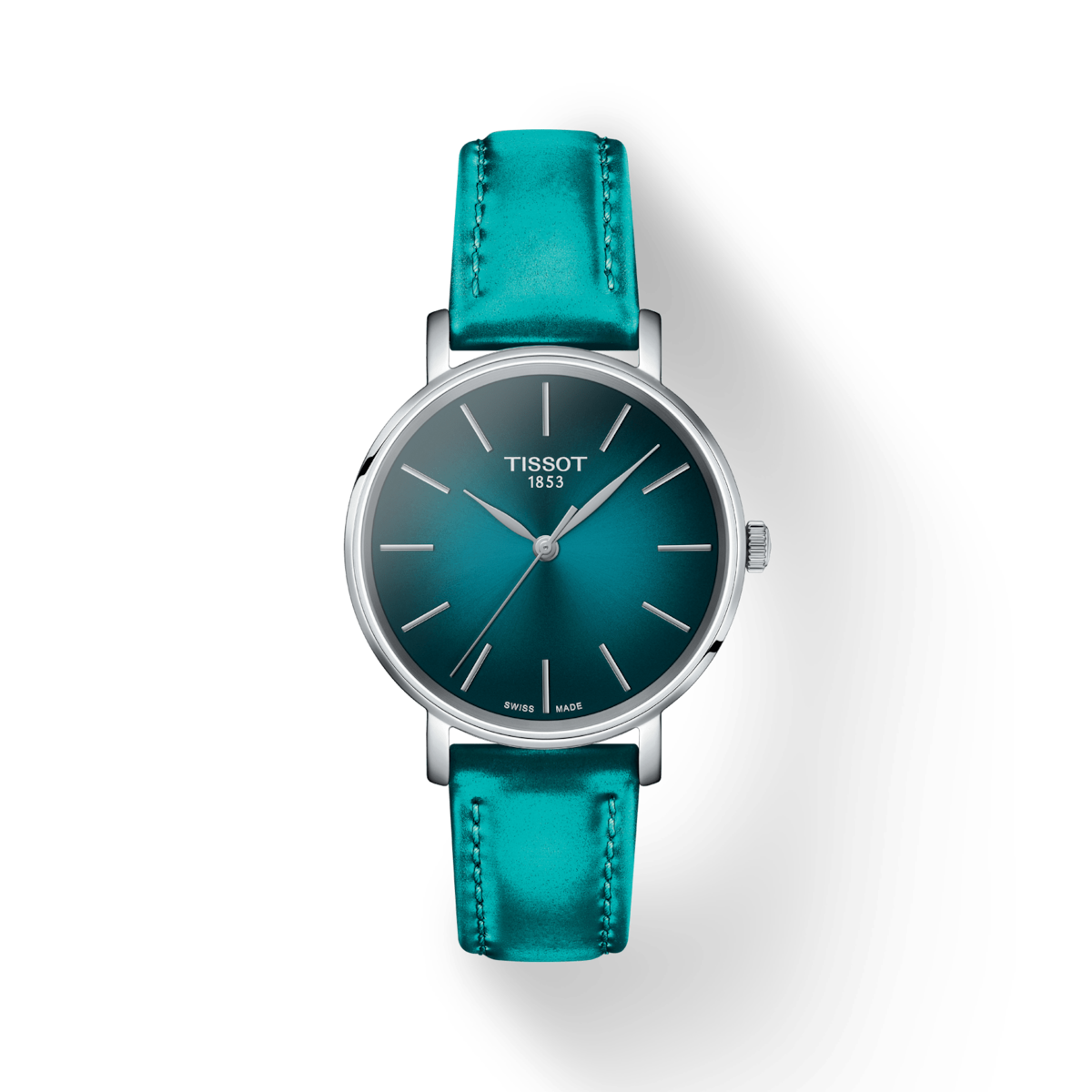 Tissot T-Classic Graded Turquoise & Black Dial Women 34mm