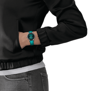 Tissot T-Classic Graded Turquoise & Black Dial Women 34mm