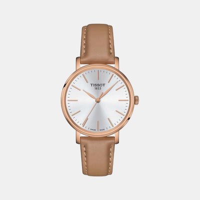 Everytime Women Quartz White Dial Analog Leather Watch T1432103601100