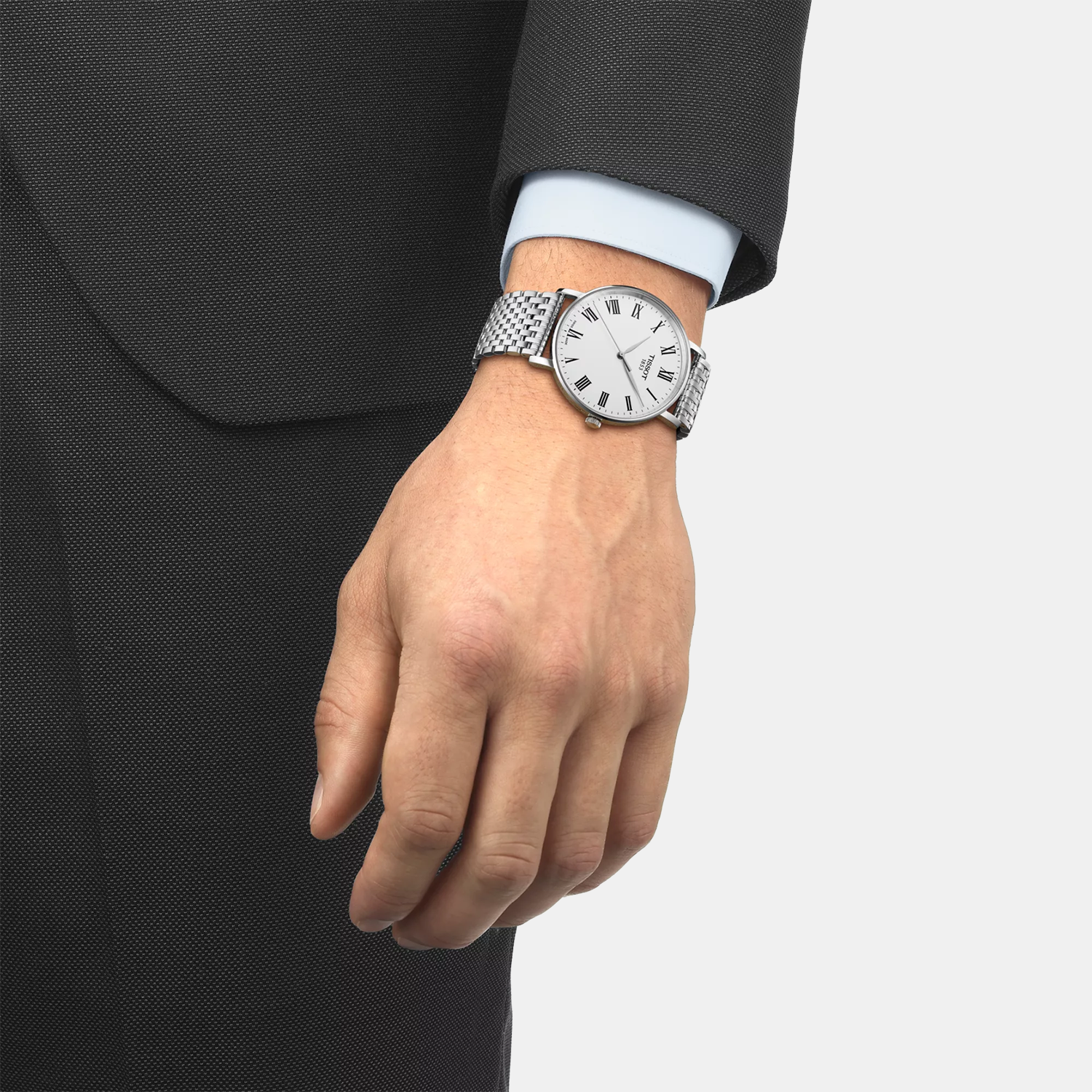 Everytime Men Quartz Silver Dial Analog Stainless Steel Watch T1434101103300