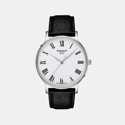 Everytime Men Quartz Silver Dial Analog Leather Watch T1434101603300