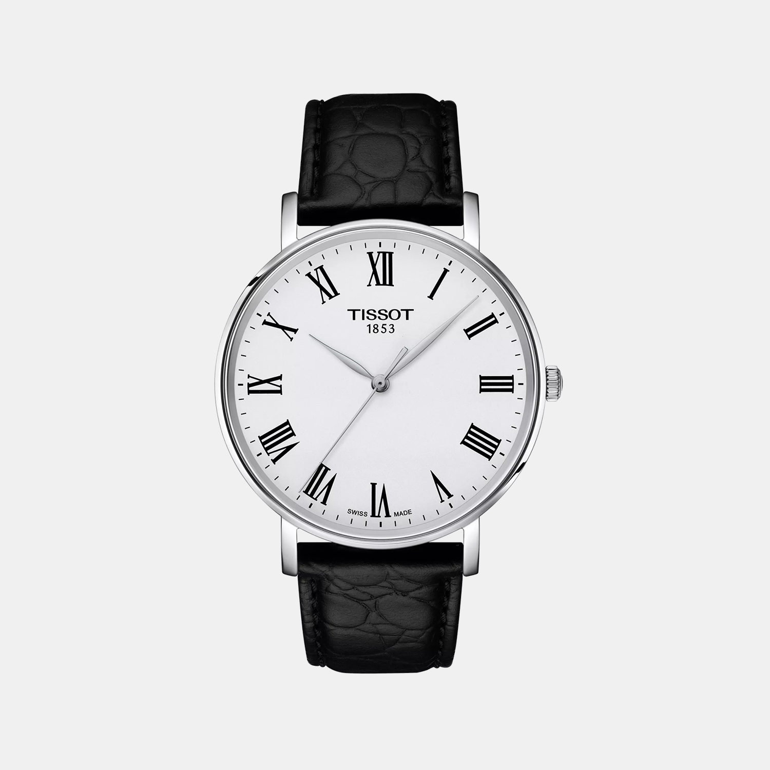 Everytime Men Quartz Silver Dial Analog Leather Watch T1434101603300