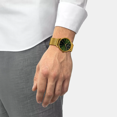 Everytime Men Quartz Green Dial Analog Stainless Steel Watch T1434103309100