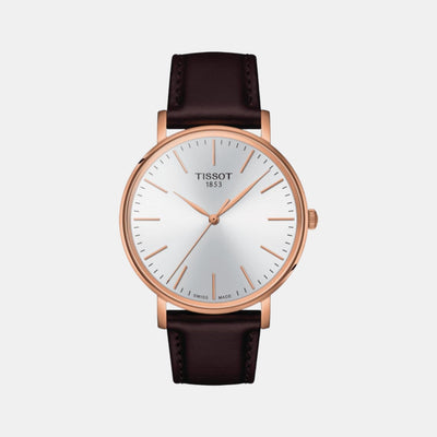 Everytime Men Quartz White Dial Analog Leather Watch T1434103601100