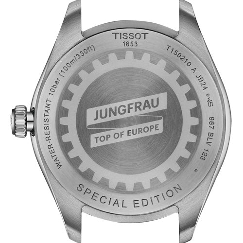 Tissot T-Classic PR100 Jungfraubahn Quartz Blue Dial Women 34mm T1502101104101