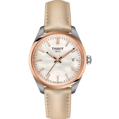 Tissot T-Classic PR 100 Quartz White Mother-Of-Pearl Dial Women 34mm T1502102611100