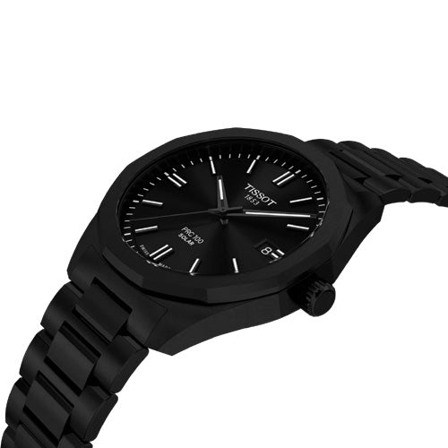 Tissot T-Classic PRC 100 Solar Quartz Black Dial Men 39mm T1514223305100