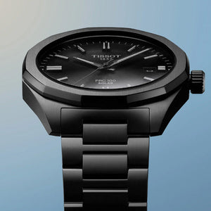 Tissot T-Classic PRC 100 Solar Quartz Black Dial Men 39mm T1514223305100