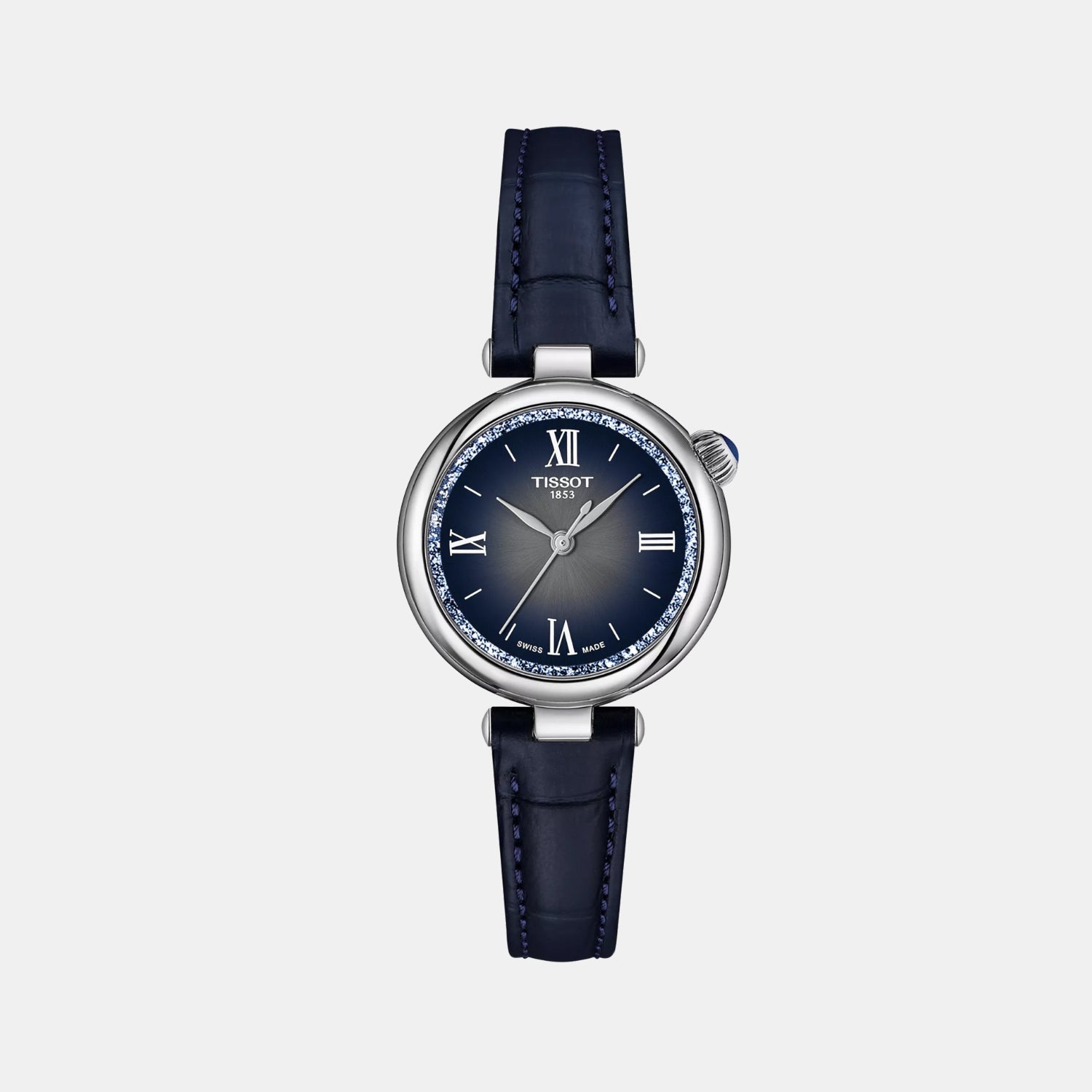 Desir Women Quartz Graded Silver-Blue Dial Analog Leather Watch T1520101603801
