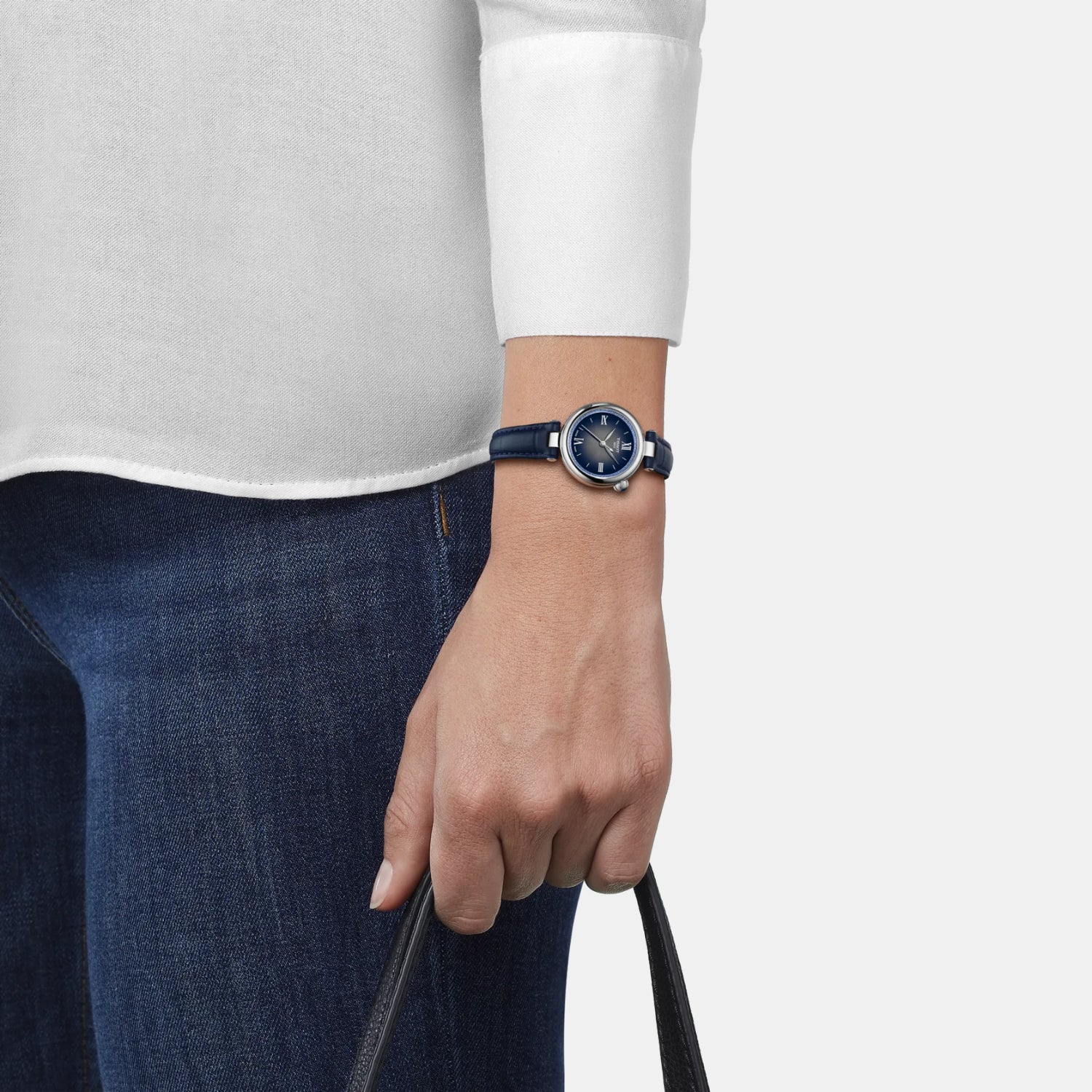 Desir Women Quartz Graded Silver-Blue Dial Analog Leather Watch T1520101603801