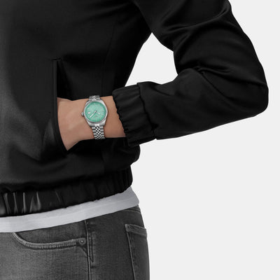Ballade Women Quartz Light Green Dial Analog Stainless Steel Watch T1562101109100