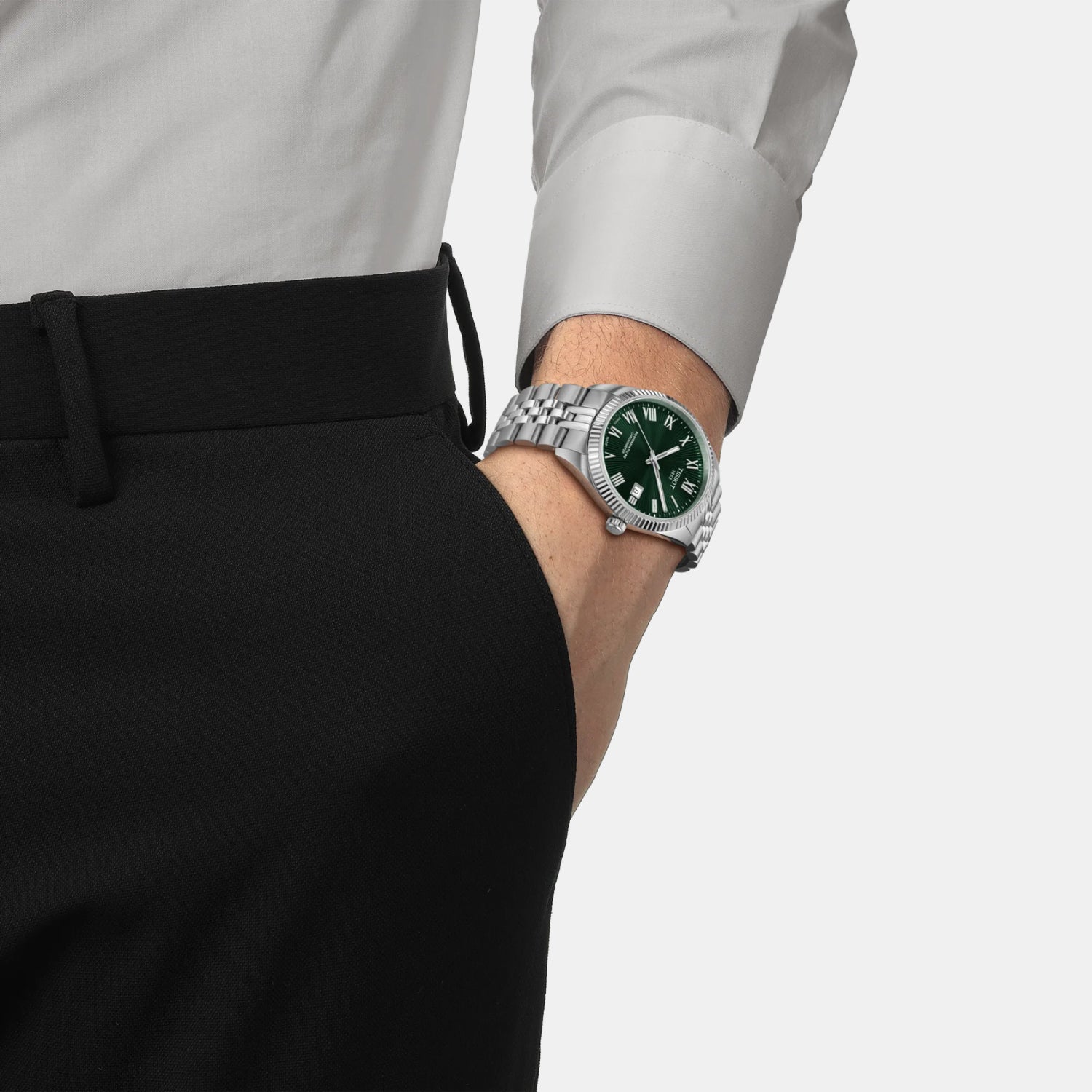 Ballade Powermatic 80 COSC Unisex Automatic Green Dial Analog Stainless Steel Watch T1564081109300