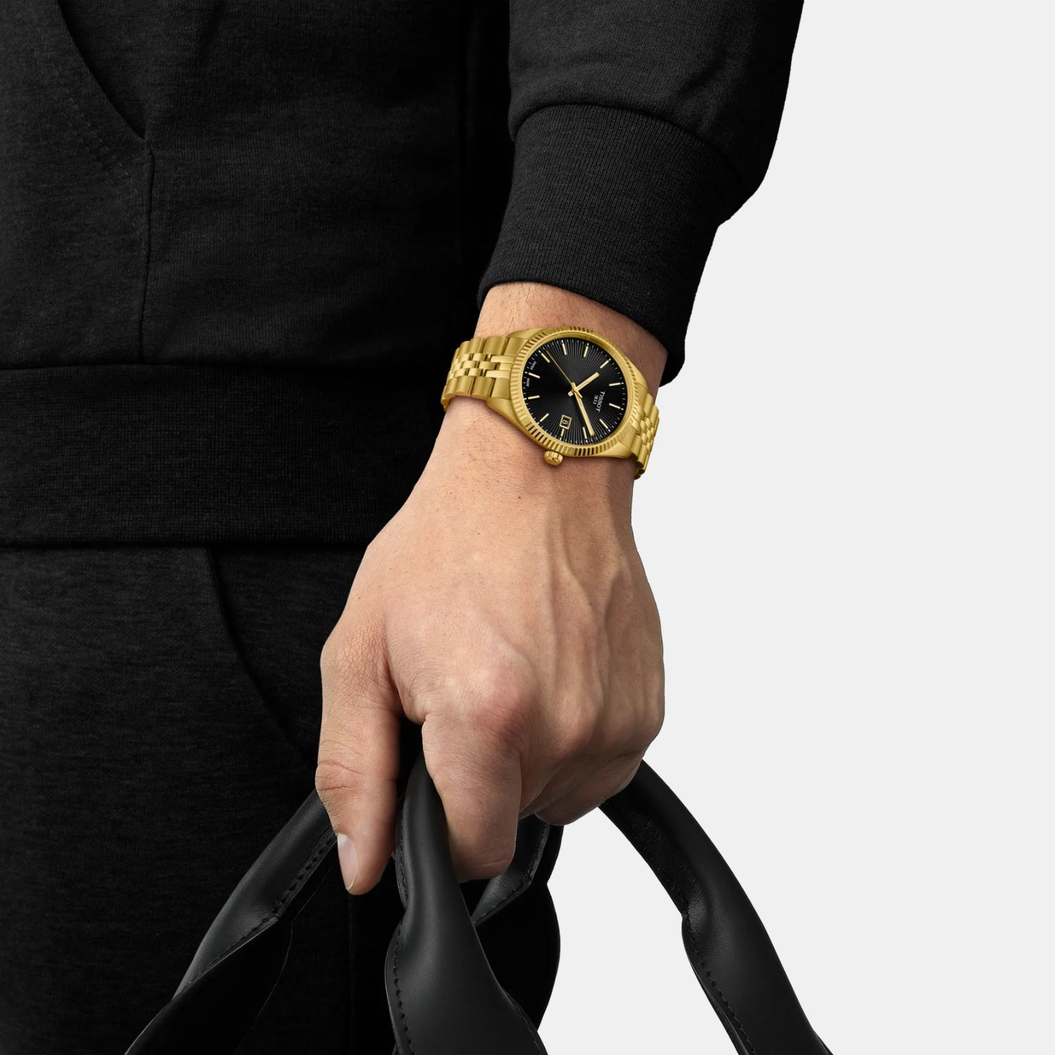 Ballade Men Quartz Black Dial Analog Stainless Steel Watch T1564103305100