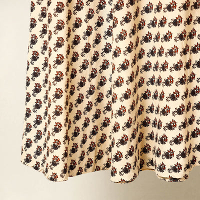Beige - Block Print Cotton Wrap Around Ajrakh Skirt