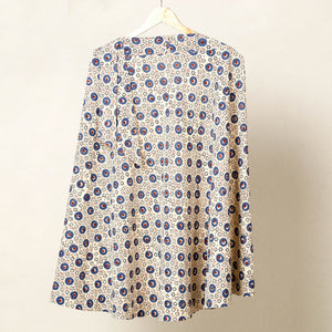 Beige - Block Print Cotton Wrap Around Ajrakh Skirt