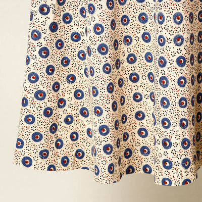 Beige - Block Print Cotton Wrap Around Ajrakh Skirt