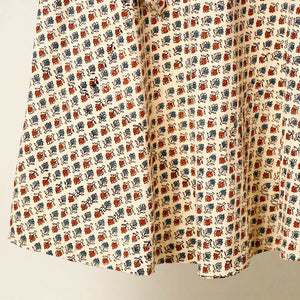 Beige - Block Print Cotton Wrap Around Ajrakh Skirt