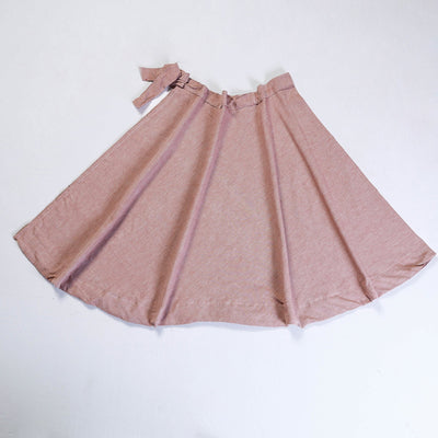 Brown - Plain Handloom Jhiri Cotton Wrap Around Skirt
