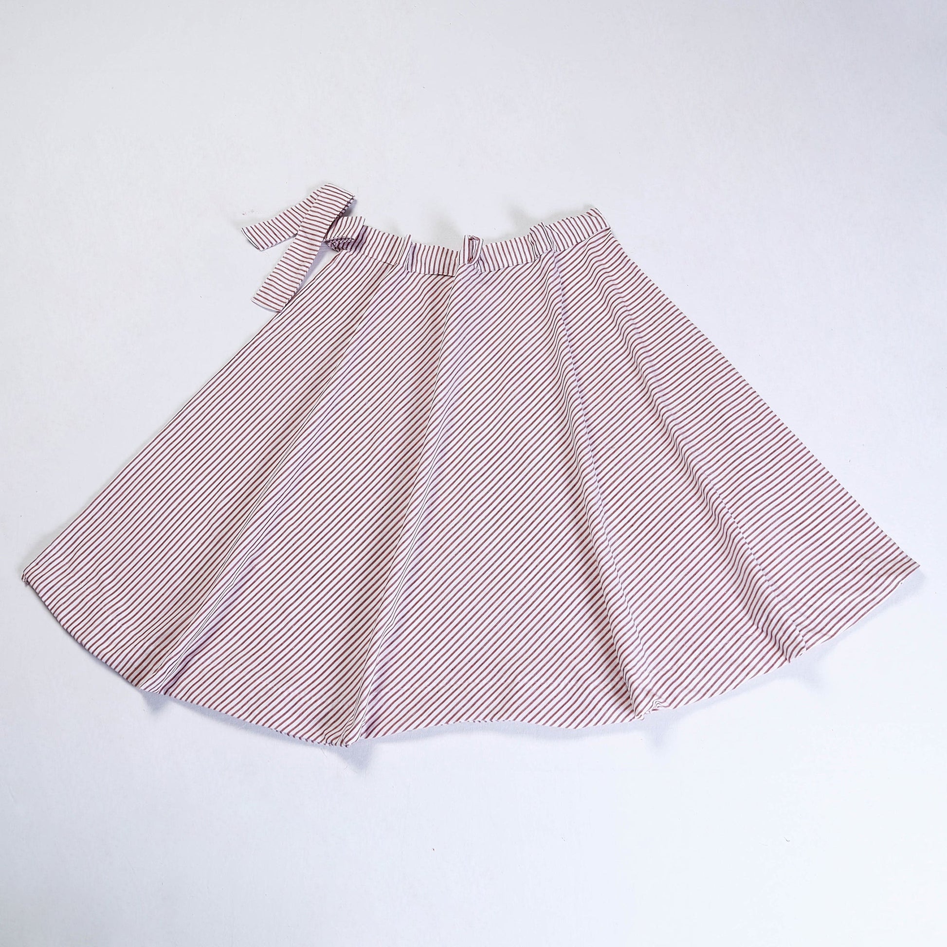 Brown - Plain Handloom Jhiri Cotton Wrap Around Skirt