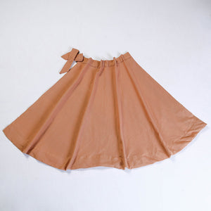 Brown - Plain Handloom Jhiri Cotton Wrap Around Skirt